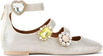 Kurt Geiger Ankle Strap Ballet Flat in Natural at Nordstrom, Size 7.5Us