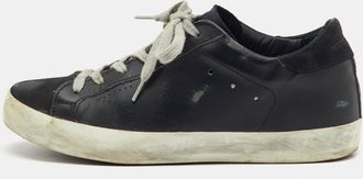 Golden Goose Black Leather Superstar Low Top Sneakers