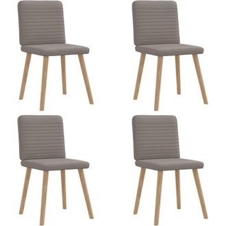 vidaXL Sillas De Comedor 4 Unidades Tela Taupe Vidaxl