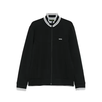 HUGO BOSS Striped-cuff Zip-up Sweatshirt