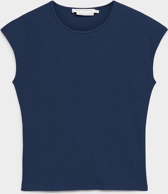 Contemporaine Womens Cap-sleeve fitted ribbed T-shirt