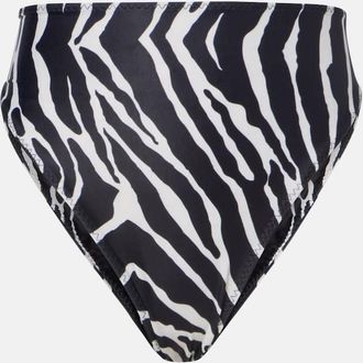 Same Swim Zebra-print high-rise bikini bottoms
