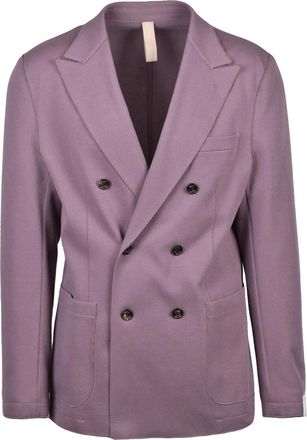 Eleventy Old Rose Double-Breasted Cotton-Blend Blazer