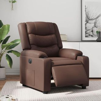 vidaXL Vidaxl - Sill&oacute;n Reclinable El&eacute;ctrico De Cuero Sint&eacute;tico Marr&oacute;n