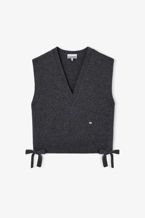 Ganni Mixed Classic Wool Vest - Size XXS