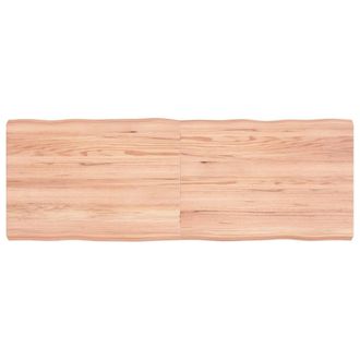 Berkfield Home Table Top Light Brown 140x50x(2-6)cm Treated Solid Wood Live Edge