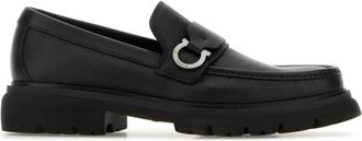 Ferragamo Zwarte leren Andover loafers - Heren - Loafers - Zwart - 43 EU - Schoenen