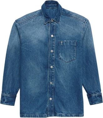 Ami Ami de Coeur-plaque denim jacket - unisex - Cotton - S - Blue