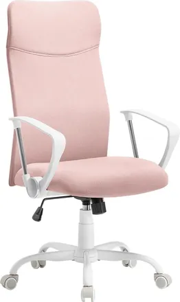 Songmics Silla ergon&oacute;mica y giratoria con altura regulable de color rosa jalea