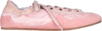 Cecilie Bahnsen Slim-Fit Suede And Nylon Sneakers With Embroidered Details