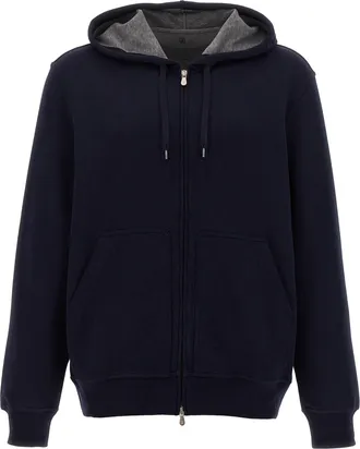 Brunello Cucinelli Blue Cotton Mens Sweatshirt