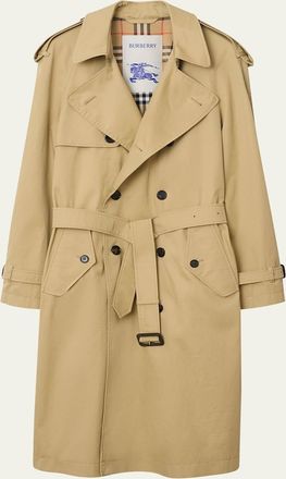 Burberry Mens Mid-Length Gabardine Trench Coat
