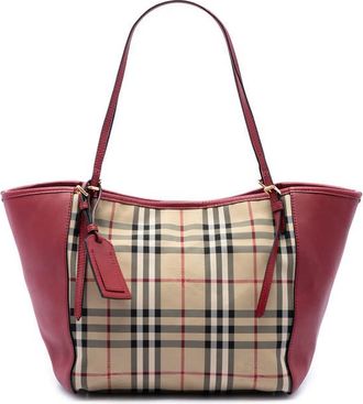 Burberry Pre-owned Burberry Small Haymarket Check Coated Canvas and Calfskin Canterbury Tote Ladies L3ZERY7879J6X7NA