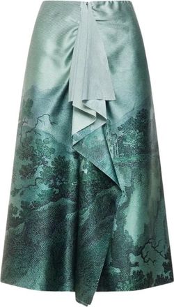 Pierre-Louis Mascia Adastrgum Midi Rok - Dames - Midirokken - Groen - M - Leer - Rokken