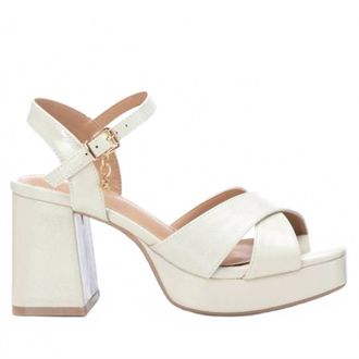 Xti Womens Heeled Platform Sandal In Ice