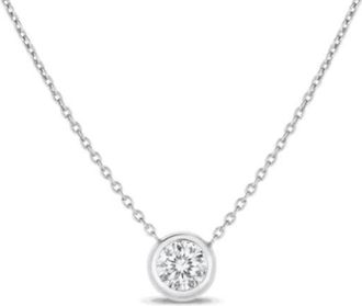 Roberto Coin 18K Gold Diamonds by The Inch Bezel Set Solitaire Necklace - 001954Awchx0