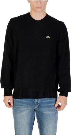 Lacoste Ronde hals gebreid met lange mouwen van wol - Heren - Ronde hals truien - Zwart - 2XL - Wol - Truien & Vesten