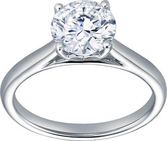 LuvMyJewelry Nyra 14K White Gold Round Lab Grown Diamond Classic Engagement Ring - 1.5 ctw at Nordstrom, Size 8
