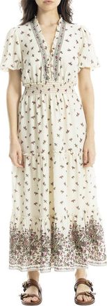 Max Studio V-Neck Tiered Maxi Dress