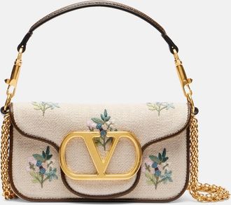 Valentino Garavani Loco Small embroidered top-handle bag