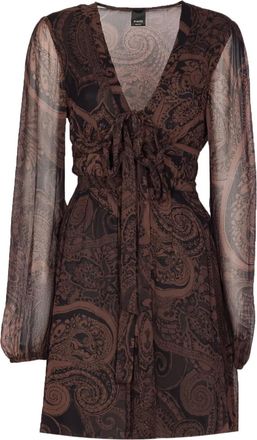 Pinko Abito corto con stampa paisley - Marrone