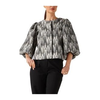 Minus Overhemden, Dames, Grijs, XS, Wol, Dames Blouses Edda Short Jacket
