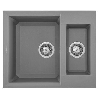 Elleci Lavello Elleci Incasso 2 vasche 60x50 Easy 150 Metaltek Grigio Titanium LMY15073