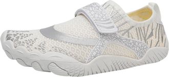 Generic Women Slip On Elastic Casual Sneakers Couples Wading Five Toe Room Beach Snorkeling Diving Water Sports Footwear (White, 7.5)