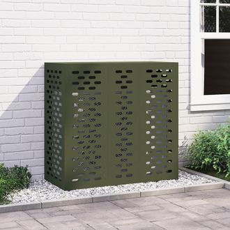 vidaXL Vidaxl Copertura Per Condizionatore DAria Verde Oliva Acciaio