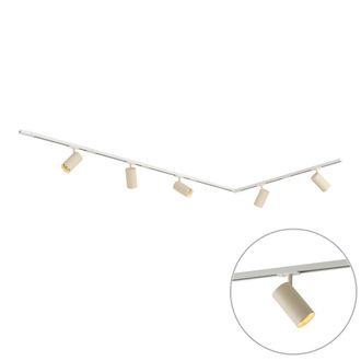 QAZQA Qazqa Sistema De Iluminaci&oacute;n De Riel Moderno Con 5 Focos Blanco