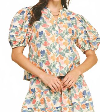 Pinch Design Cali Floral Blouse In Cream Multi