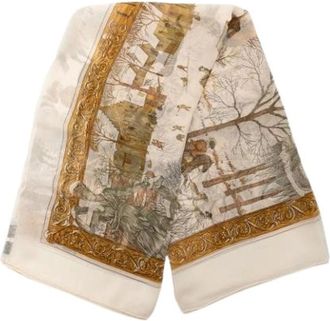 Herm&egrave;s Pre-owned Scarves, female, Beige, Size: ONE SIZE Pre-owned The LHiver Scarf