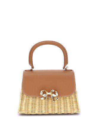 Self Portrait Rattan Bow Handbag