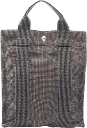 Herm&egrave;s Pre-owned Herline Ad PM Nylon Canvas Backpack - Pre-owned - Mujer - Gris - ONE SIZE