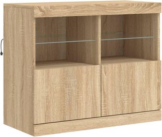 vidaXL Aparador Con Luces Led Roble Sonoma 81x37x67 Cm Vidaxl