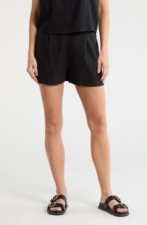 Madewell Solid Linen Blend Shorts in True Black at Nordstrom Rack, Size Xx-Small