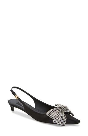Dolce & Gabbana Mun Kitten Heel Slingback Pump in 8S488 Nero/Crystal at Nordstrom, Size 7.5Us