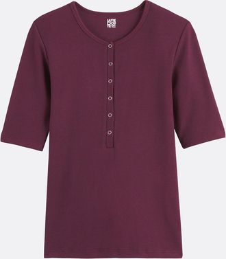 La Redoute Collections T-shirt met tuniekhals en korte mouwen