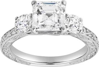 LuvMyJewelry Rosalind 14K Gold 2.75 Ct Princess Lab Grown Diamond Engagement Ring in 14K White Gold at Nordstrom