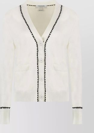Thom Browne silk and cotton cardigan with contrast trim