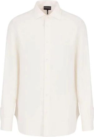 Emporio Armani Long Sleeve Shirt - Heren - Zakelijke Overhemden - Wit - XS - Overhemden