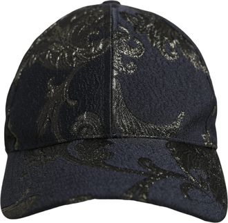 Dolce & Gabbana HAT10053 Floral Barocco Cotton Baseball Cap - Black