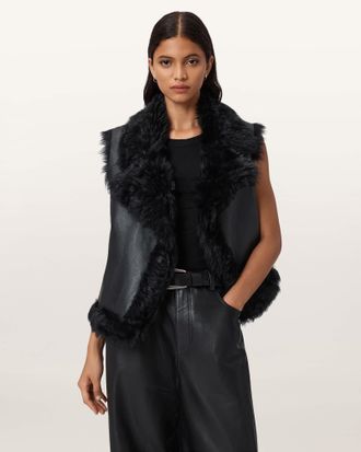 AllSaints Luna Shearling Reversible Gilet