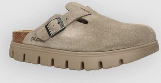 Birkenstock Boston Chunky Suede Leather Sandalen braun