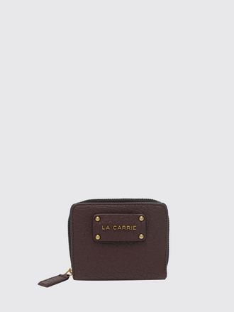 La Carrie Bifold Wallet in Grained Faux Leather with Snap Closure