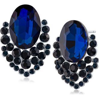 Jardin Crystal Stud Earrings in Blue/Silver at Nordstrom Rack