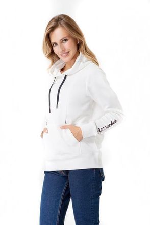 Accouch&eacute;e Iconic Maternity/Nursing Hoodie in Egg Shell at Nordstrom, Size X-Large Eu