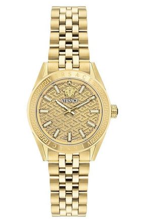 Versace V-Code Bracelet Watch, 36mm in Ip Yellow Gold at Nordstrom
