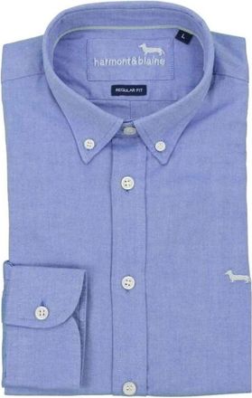 Harmont & Blaine Essentials Oxford Katoenen Overhemd - Heren - Zakelijke Overhemden - Blauw - 2XL - Katoen - Overhemden
