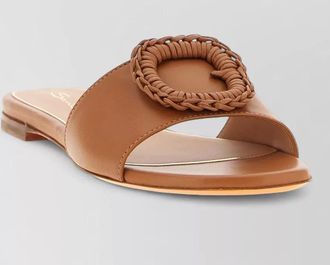 Santoni corolle sandals braided detail flat sole open toe